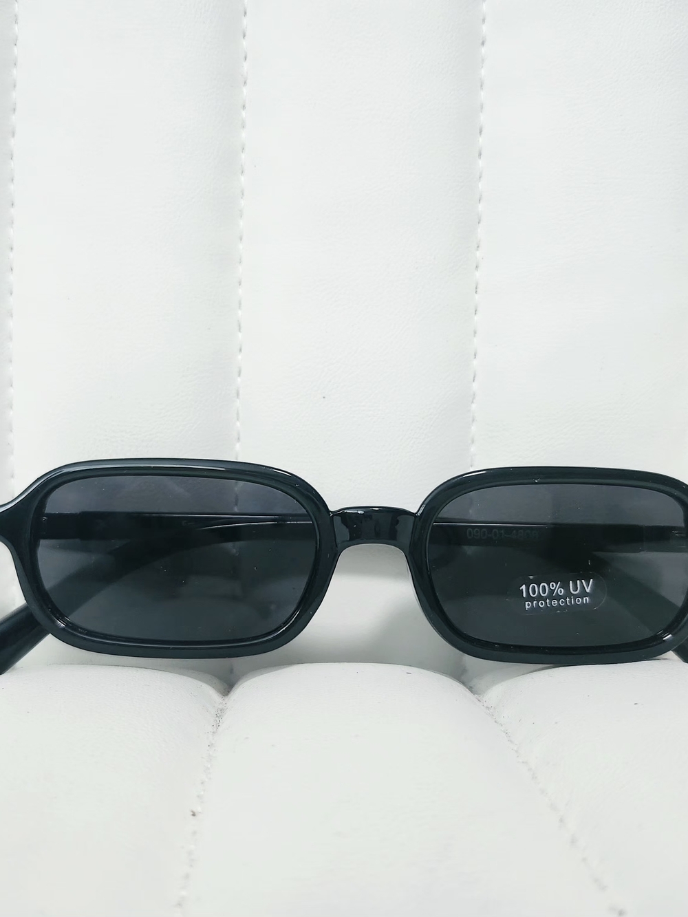 Black Rectangular Sunglasses — 100% UV Protection